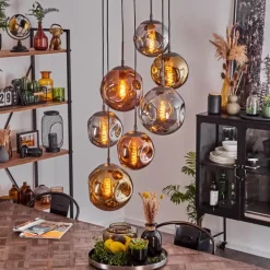 Suspension Cabreiro Argent Oxydé, 7 lumières