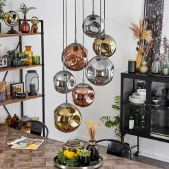 Suspension Cabreiro Argent Oxydé, 7 lumières