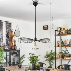 Suspension Cacor Noir, 1 lumière