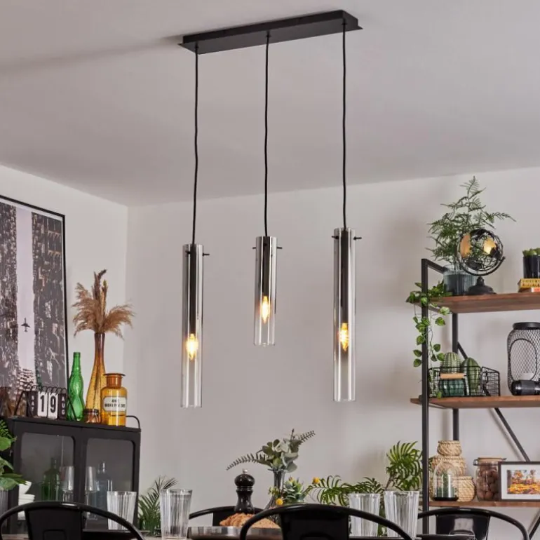 Suspension Caimitte Clair, Fumé, 3 lumières