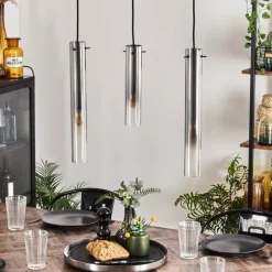 Suspension Caimitte Clair, Fumé, 3 lumières