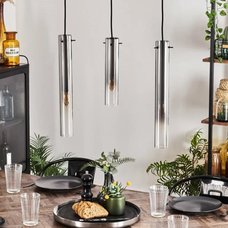 Suspension Caimitte Clair, Fumé, 3 lumières