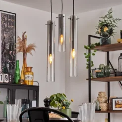 Suspension Caimitte Clair, Fumé, 3 lumières