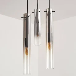 Suspension Caimitte Clair, Fumé, 3 lumières