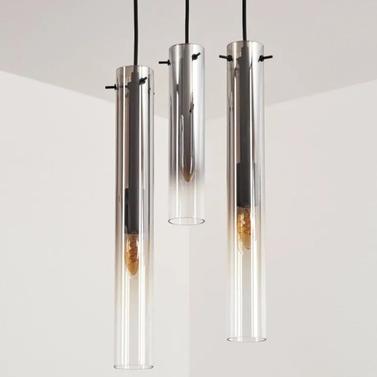 Suspension Caimitte Clair, Fumé, 3 lumières