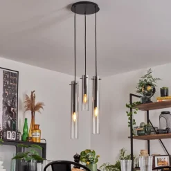 Suspension Caimitte Clair, Fumé, 3 lumières