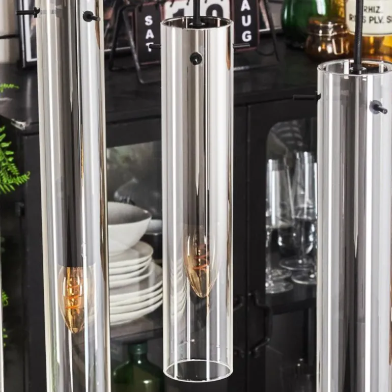 Suspension Caimitte Clair, Fumé, 4 lumières