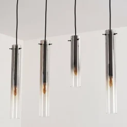 Suspension Caimitte Clair, Fumé, 4 lumières