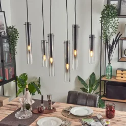 Suspension Caimitte Noir, 6 lumières