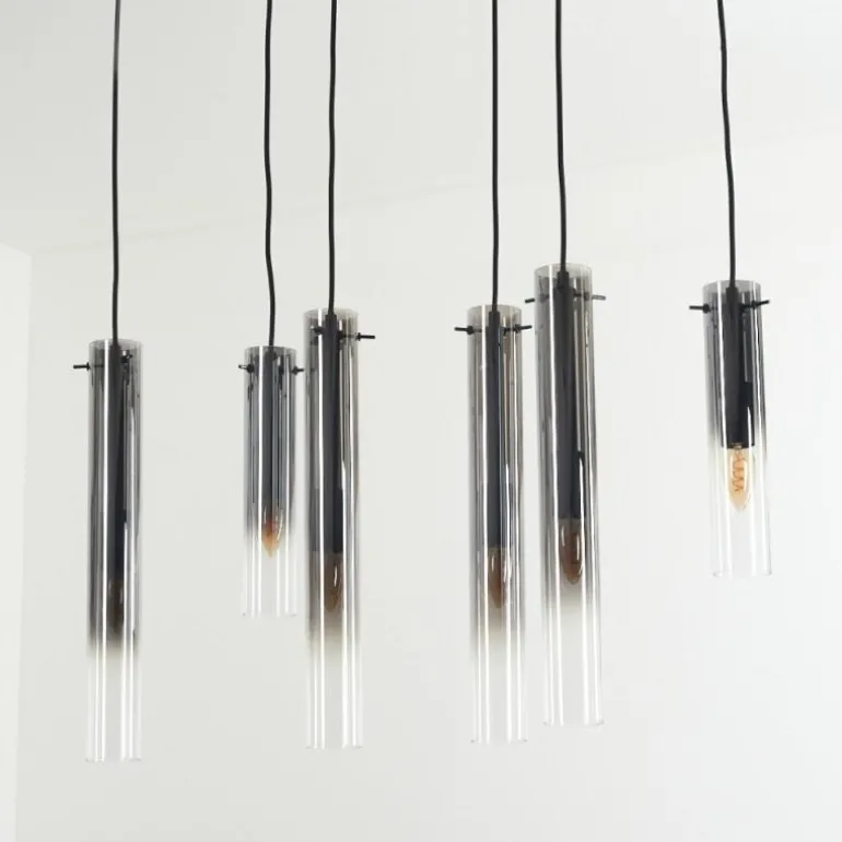 Suspension Caimitte Noir, 6 lumières