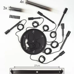 Suspension Caimitte Noir, 7 lumières