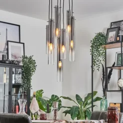 Suspension Caimitte Noir, 7 lumières