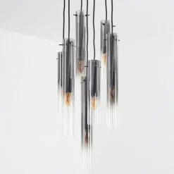 Suspension Caimitte Noir, 7 lumières