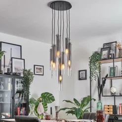 Suspension Caimitte Noir, 7 lumières