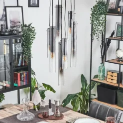 Suspension Caimitte Noir, 7 lumières