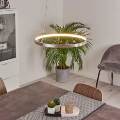 Suspension Calcium LED Nickel mat, 1 lumière