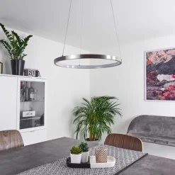 Suspension Calcium LED Nickel mat, 1 lumière