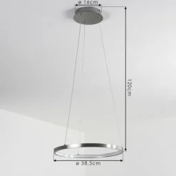 Suspension Calcium LED Nickel mat, 1 lumière