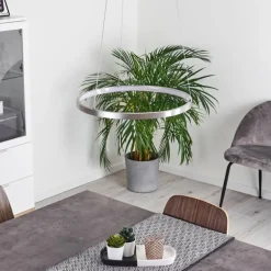 Suspension Calcium LED Nickel mat, 1 lumière