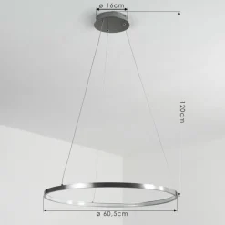 Suspension Calcium LED Nickel mat, 1 lumière