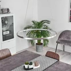 Suspension Calcium LED Nickel mat, 1 lumière