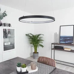 Suspension Calcium LED Noir, 1 lumière