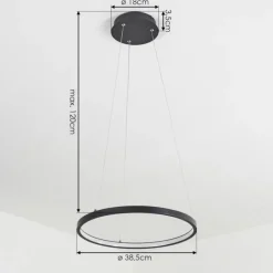 Suspension Calcium LED Noir, 1 lumière