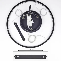 Suspension Calcium LED Noir, 1 lumière