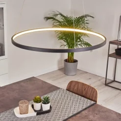 Suspension Calcium LED Noir, 1 lumière