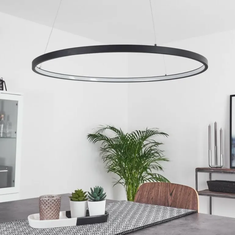 Suspension Calcium LED Noir, 1 lumière