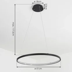 Suspension Calcium LED Noir, 1 lumière