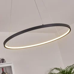 Suspension Calcium LED Noir, 1 lumière