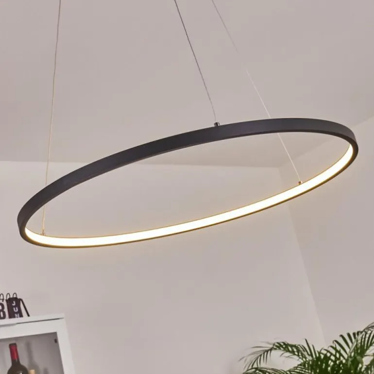 Suspension Calcium LED Noir, 1 lumière