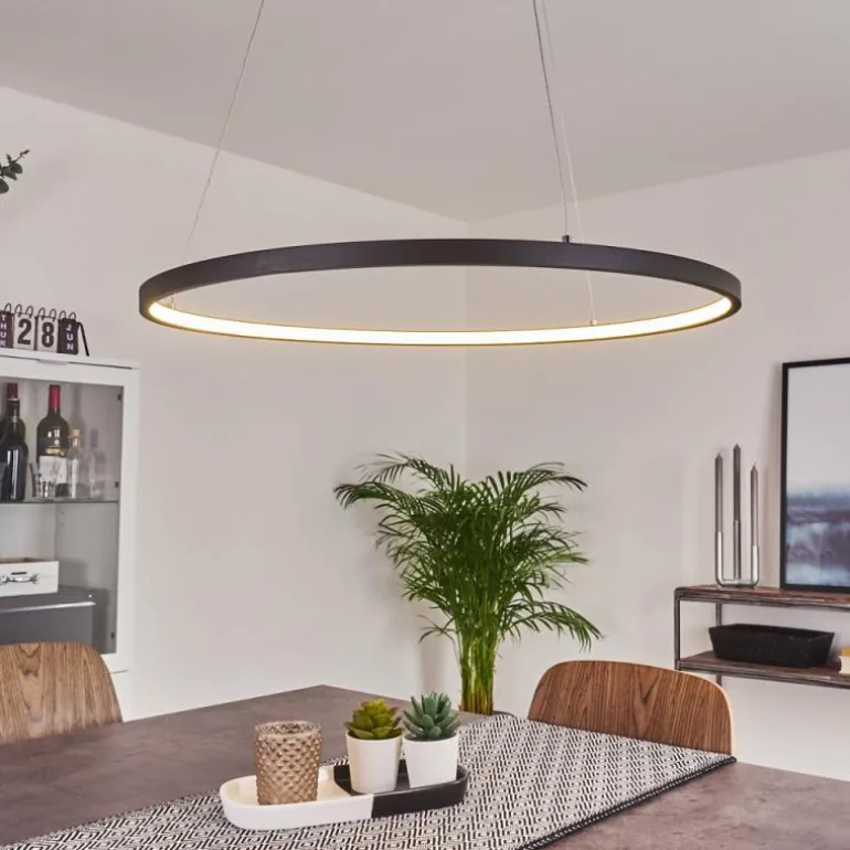 Suspension Calcium LED Noir, 1 lumière