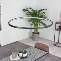 Suspension Calcium LED Noir, 1 lumière