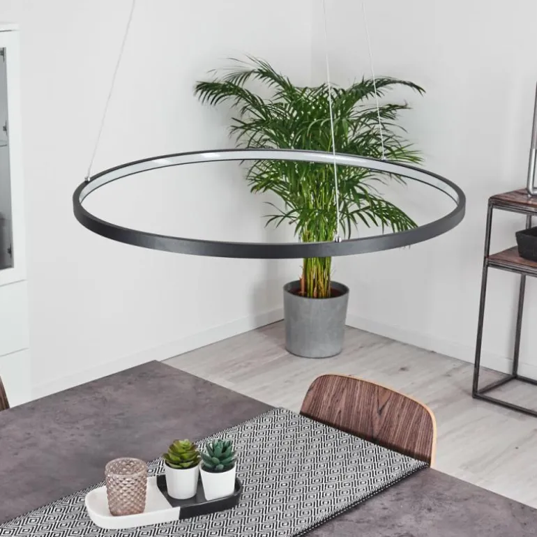 Suspension Calcium LED Noir, 1 lumière