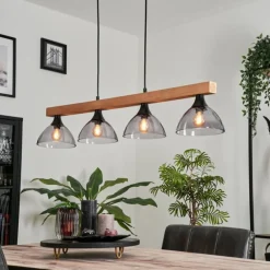 Suspension Calle Écru, Noir, 4 lumières