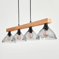 Suspension Calle Écru, Noir, 4 lumières