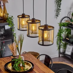 Suspension Candelaria Noir, 3 lumières