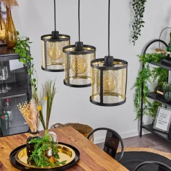 Suspension Candelaria Noir, 3 lumières