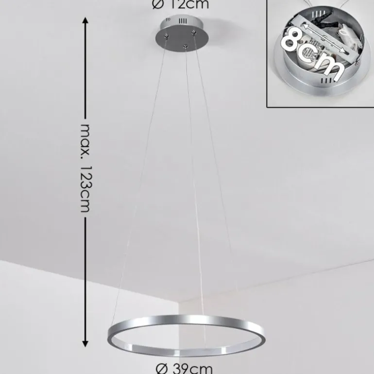 Suspension Canisteo LED Argenté, 1 lumière