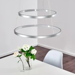 Suspension Canisteo LED Argenté, 2 lumières