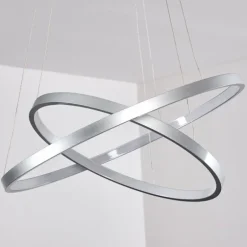 Suspension Canisteo LED Argenté, 2 lumières