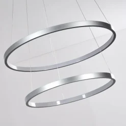 Suspension Canisteo LED Argenté, 2 lumières