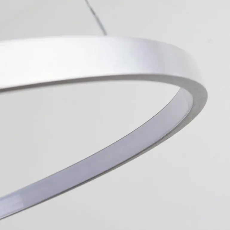 Suspension Canisteo LED Argenté, 2 lumières, Télécommandes, Changeur de couleurs