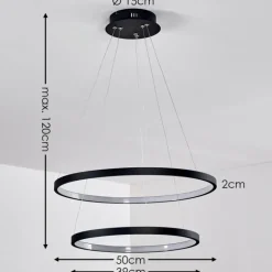 Suspension Canisteo LED Noir, 2 lumières