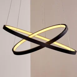 Suspension Canisteo LED Noir, 2 lumières