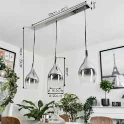 Suspension Capdevila Chrome, 3 lumières