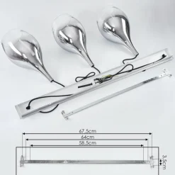 Suspension Capdevila Chrome, 3 lumières
