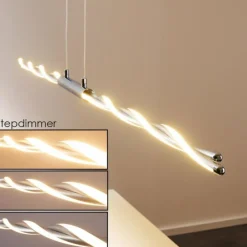 Suspension CARMACKS LED Chrome, 4 lumières